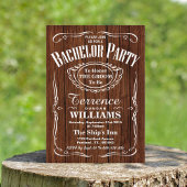 Trendy Wood Typography Bachelor Party Kaart
