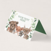 Trendy wooddieren Forest Greenery Place Card Kaart (Voorkant)