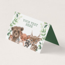 Trendy wooddieren Forest Greenery Place Card Kaart