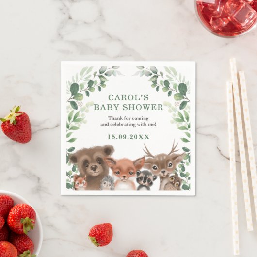 Trendy Woodland Animals Forest Greenery Party Servet (Insitu)