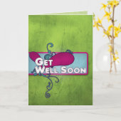 Trendy word goed spoedig Kaart (Gele Bloem)