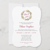 Trendy Wreath afstudeerfeest uitnodiging (Voorkant)