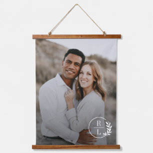 Trendy Wreath Couple Initialen Foto Wall Tapestry Hangend Wandkleed