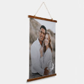 Trendy Wreath Couple Initialen Foto Wall Tapestry Hangend Wandkleed (Gebogen)