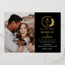 Trendy Wreath FOLIE Photo Wedding Invitation Uitnodiging
