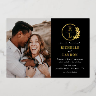 Trendy Wreath FOLIE Photo Wedding Invitation Uitnodiging
