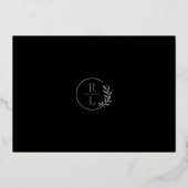 Trendy Wreath FOLIE Photo Wedding Invitation Uitnodiging (Achterkant)