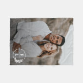 Trendy Wreaty Monogram Editable Color Blanket Fleece Deken (Voorkant (Horizontaal))