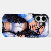 Trendy Y2K Anime Meisje Blauwe Esthetiek Case-Mate iPhone Case (Achterkant (horizontaal))