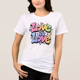 Trendy Y2K Regenboog Graffiti Love is Love Grafisc Tri-Blend Shirt