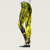Trendy Yellow and Black Abstract Swirl Design Leggings (Links)