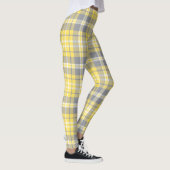 Trendy Yellow and Gray Madras Plaid Leggings (Rechts)