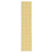 Trendy Yellow and White Gingham Check Pattern Korte Tafelloper (Voorkant)