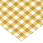 Trendy Yellow and White Gingham Check Pattern Korte Tafelloper (Hoek)