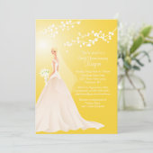 Trendy Yellow BLONDE Bride Vrijgezellenfeest Invit Kaart (Staand voorkant)