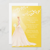 Trendy Yellow BLONDE Bride Vrijgezellenfeest Invit Kaart (Voorkant / Achterkant)