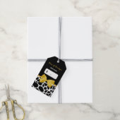 Trendy Yellow Bow Giraffe Print Boutique Hang Labe Cadeaulabel (Met Touw)