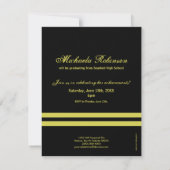 Trendy Yellow Bow Graduation Party Photo Invite 1 Kaart (Achterkant)