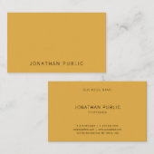 Trendy Yellow Brown Modern Elegant Simple Sjabloon Visitekaartje (Voorkant / Achterkant)