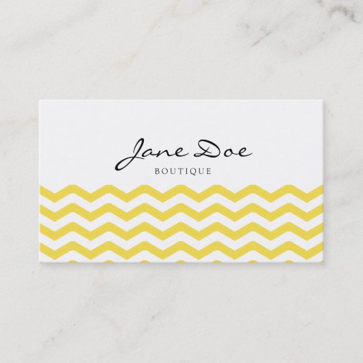 Trendy Yellow Chevron Visitekaartje (Voorkant)