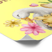 Trendy Yellow Duck Gender Neutraal Baby shower Poster (Hoek)