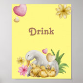 Trendy Yellow Duck Gender Neutraal Baby shower Poster (Voorkant)