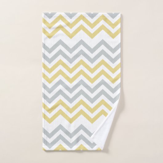 Trendy Yellow en Gray Chevron Bad Handdoek (Handdoek)