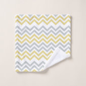 Trendy Yellow en Gray Chevron Bad Handdoek (Wasdoekje)