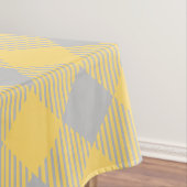 Trendy Yellow en Grey Check Gingham Pattern Tafelkleed (Voorbeeld)