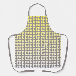 Trendy Yellow en grijs Heart Gradiëntpatroon Schort