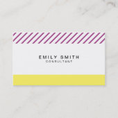 Trendy Yellow en Paarse Stripes Social Media Visitekaartje (Voorkant)