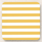 Trendy Yellow en White Wide Horizontal Stripes Bier Onderzetter (Voorkant)