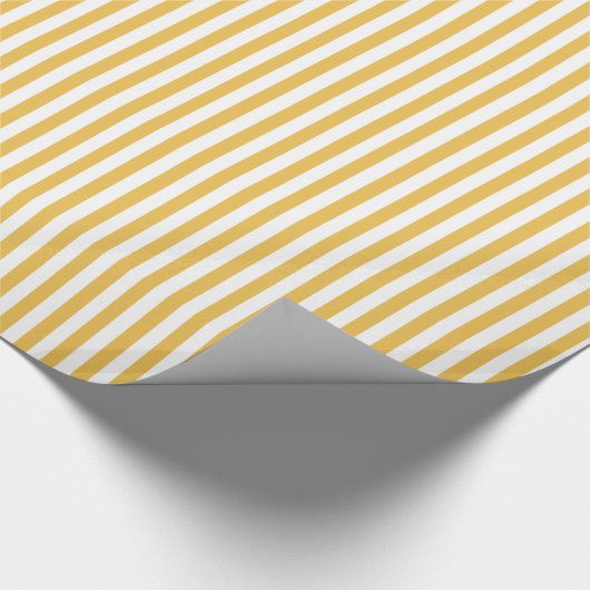 Trendy Yellow en White Wide Horizontal Stripes Cadeaupapier (Hoek)