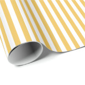 Trendy Yellow en White Wide Horizontal Stripes Cadeaupapier (Rol Hoek)