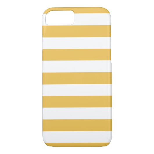 Trendy Yellow en White Wide Horizontal Stripes Case-Mate iPhone Case (Achterkant)