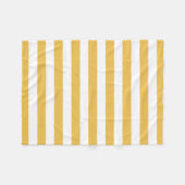 Trendy Yellow en White Wide Horizontal Stripes Fleece Deken (Voorkant (Horizontaal))