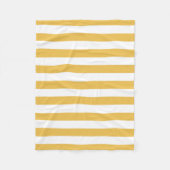 Trendy Yellow en White Wide Horizontal Stripes Fleece Deken (Voorkant)