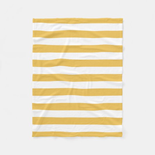Trendy Yellow en White Wide Horizontal Stripes Fleece Deken (Voorkant)