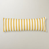 Trendy Yellow en White Wide Horizontal Stripes Lichaamskussen (Achterkant)