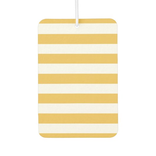 Trendy Yellow en White Wide Horizontal Stripes Luchtverfrisser (Voorkant)