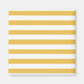 Trendy Yellow en White Wide Horizontal Stripes Magneet (Voorkant)