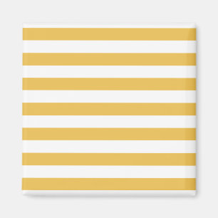 Trendy Yellow en White Wide Horizontal Stripes Magneet