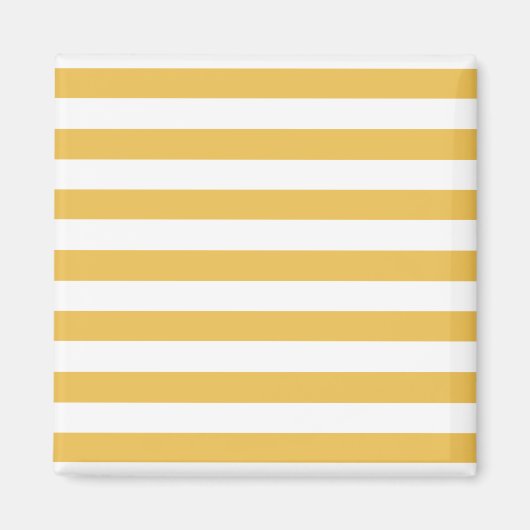 Trendy Yellow en White Wide Horizontal Stripes Magneet (Voorkant)