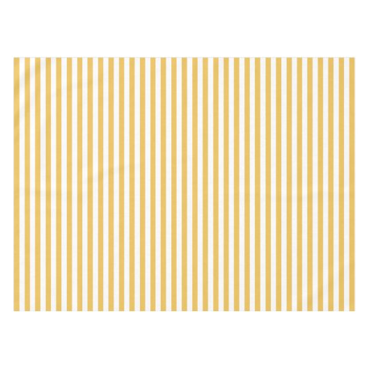 Trendy Yellow en White Wide Horizontal Stripes Tafelkleed (Voorkant (Horizontaal))