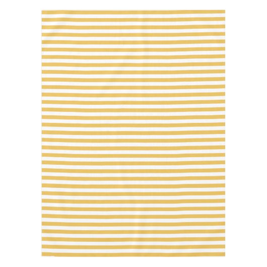 Trendy Yellow en White Wide Horizontal Stripes Tafelkleed (Voorkant)
