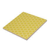 Trendy Yellow Geometric Honeycomb Hexagon Pattern Tegeltje (Zijkant)
