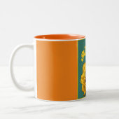 Trendy Yellow Girl Beauful Mok. Two-Tone koffie Tweekleurige Koffiemok (Links)
