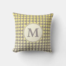 Trendy Yellow Gray Gradient Pattern Monogram