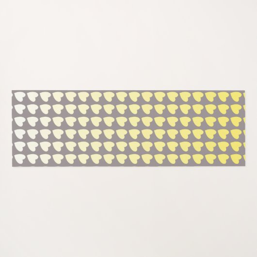 Trendy Yellow Gray Heart Pattern Gradient Yogamat (Achterkant (horizontaal))