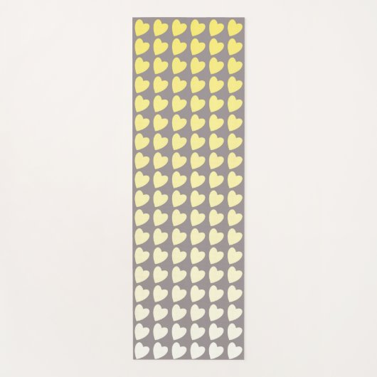 Trendy Yellow Gray Heart Pattern Gradient Yogamat (Voorkant)